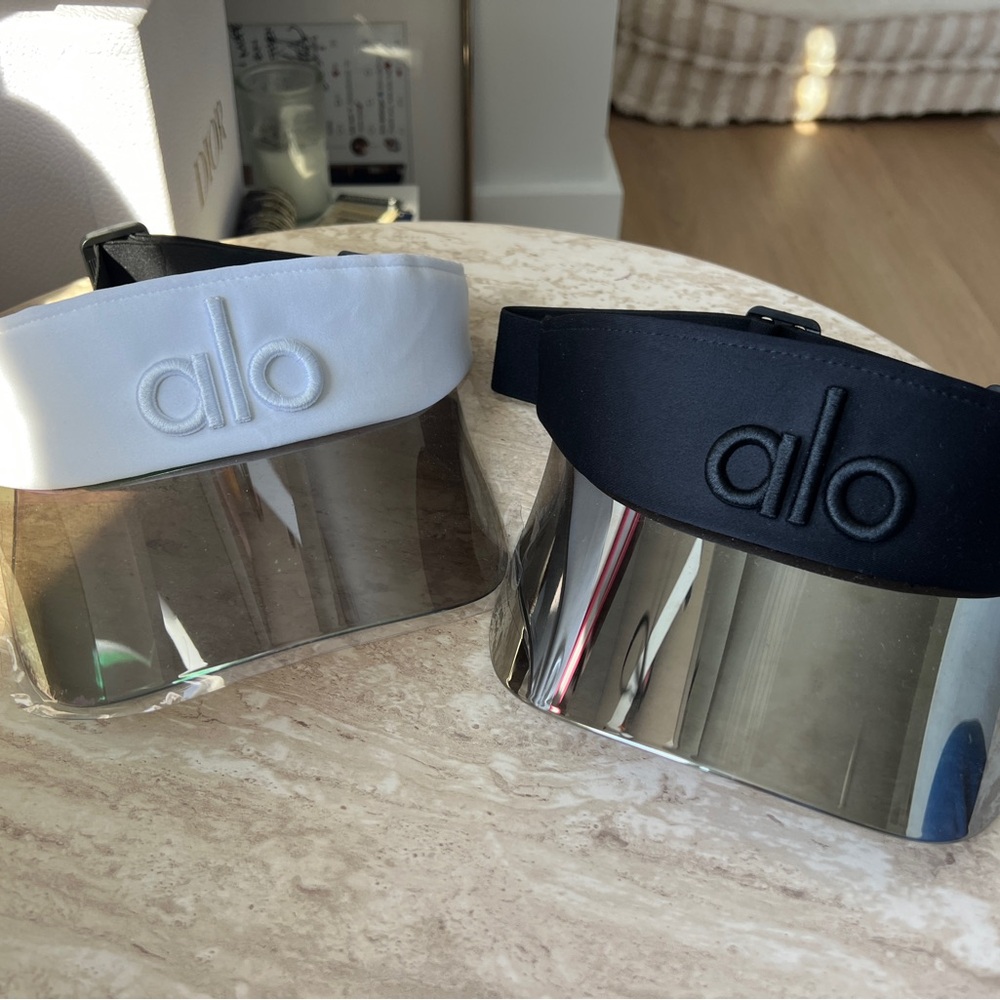 ALO Yoga Black and White Visor Hats